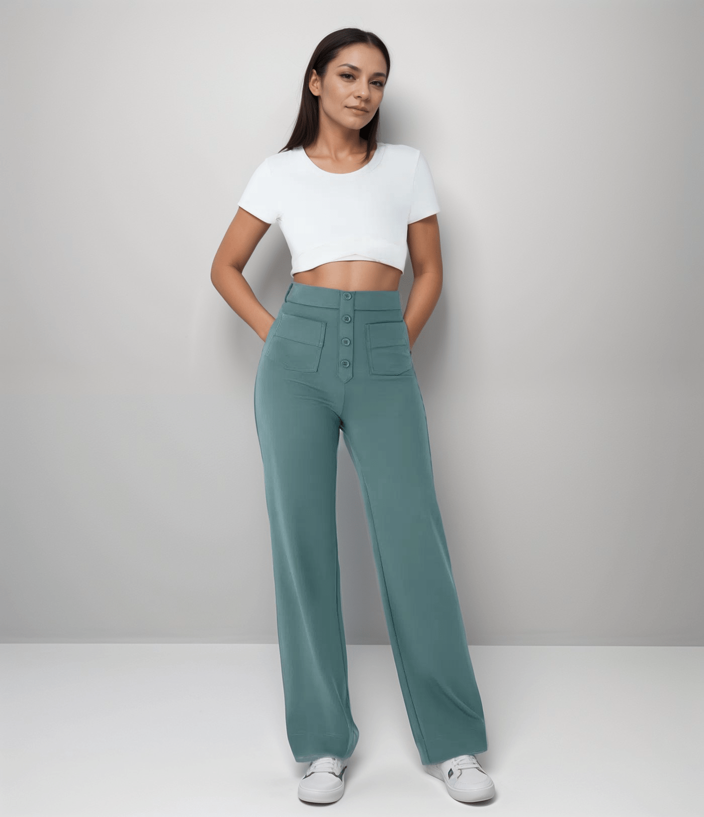 Elsa™ | Högmidjade Elastiska Byxo - Fyndora - Fyndora -